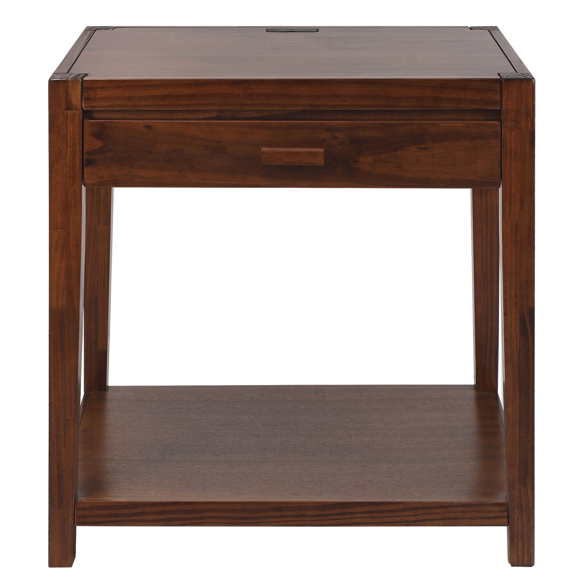 Casual Home Notre Dame Night Stand with USB Port Warm Brown Walmart
