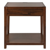 Casual Home Notre Dame Night Stand with USB Port-Warm Brown