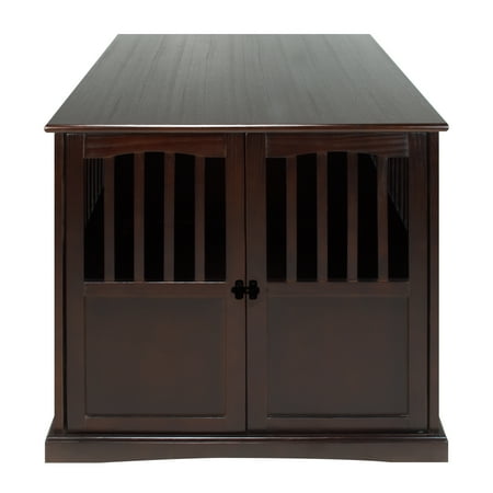 Wooden Extra Large Pet Crate Espresso End Table