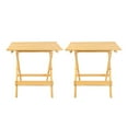 thumbnail image 1 of Portable Solid Wood Folding Side Table 2-Piece Set - Natural, 1 of 17