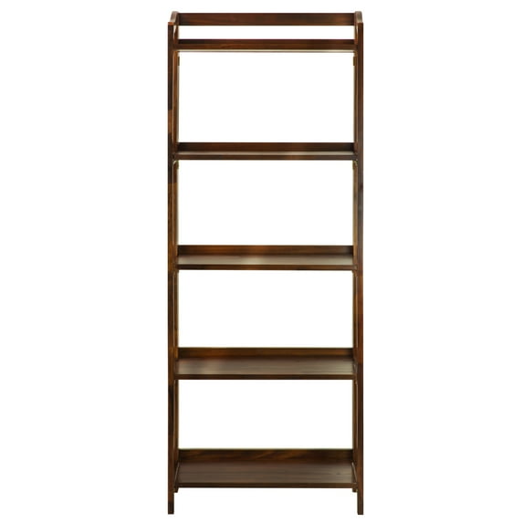 Casual Home Stratford 5-Shelf Folding Bookcase-Warm Brown