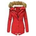 thumbnail image 1 of Casual Hood Jacket, Womens Lined Jacket, Plus Size Winter Warm Parka Coats for Women Fashion Warm Furry Outerwear Overcoats, Women's Hoodies Zip Up, 1 of 5