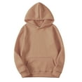 thumbnail image 1 of Casual Hooded Blouses for Women Solid Baggy Long Sleeve Hoodies Kangaroo Pocket Pullover Tops Fall Winter Sweatshirts 2024, 1 of 4