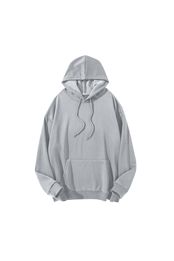 Casual Hoodies for Men Big and Tall S-5X Plus Size Long Sleeve Sweatshirts with Front Pocket Basic Solid Comfort Loose Pullover Hooded Tops