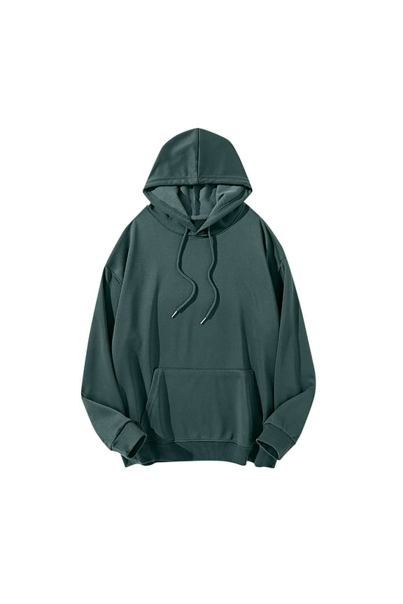 Casual Hoodies for Men Big and Tall S-5X Plus Size Long Sleeve Sweatshirts with Front Pocket Basic Solid Comfort Loose Pullover Hooded Tops