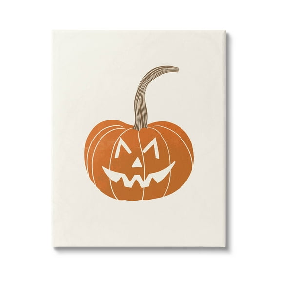 Casual Jack-o-Lantern Smile Holiday Graphic Art Gallery Wrapped Canvas Print Wall Art