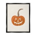thumbnail image 1 of Casual Jack-o-Lantern Smile Holiday Graphic Art Jet Black Framed Art Print Wall Art, 1 of 6