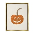 thumbnail image 1 of Casual Jack-o-Lantern Smile Holiday Graphic Art Metallic Gold Framed Art Print Wall Art, 1 of 6