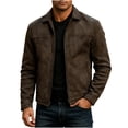 thumbnail image 1 of Casual Jacket Jerdar Men Casual Fashion Solid Zipper Long Sleeve Tturndown Collar Outwear Jacket Coat, 1 of 8