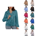 thumbnail image 1 of Casual Jacket for Women Fall Faux Suede Long Sleeve Slim Fit Zip Up Collared Cropped Jacket with Pockets Outerwear, 1 of 5