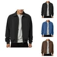 thumbnail image 1 of Casual Jackets for Men 2025 Corduroy Loose Long Sleeve Collared Zip Up Jacket with Pockets Outerwear Coat, 1 of 6