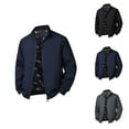 thumbnail image 1 of Casual Jackets for Men 2025 Lightweight Breathable Long Sleeve Stand Collar Zip Up Jacket with Pockets Outerwear Coat, 1 of 3