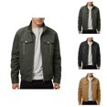 thumbnail image 1 of Casual Jackets for Men 2025 Long Sleeve Breathable Lightweight Stand Collar Zip Up Jacket with Pockets Outerwear Coat, 1 of 6
