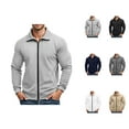 thumbnail image 1 of Casual Jackets for Men 2025 Long Sleeve Lightweight Loose Collared Zip Up Jacket with Pockets Outerwear Coat, 1 of 8
