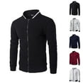 thumbnail image 1 of Casual Jackets for Men 2025 Long Sleeve Stand Collar Zip Up Jacket with Pockets Cardigan Outerwear Coat, 1 of 4