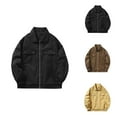 thumbnail image 1 of Casual Jackets for Men 2025 Loose Plain Long Sleeve Collared Zip Up Jacket with Pockets Outerwear Coat, 1 of 5