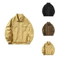 thumbnail image 1 of Casual Jackets for Men 2025 Loose Plain Long Sleeve Collared Zip Up Jacket with Pockets Outerwear Coat, 1 of 5