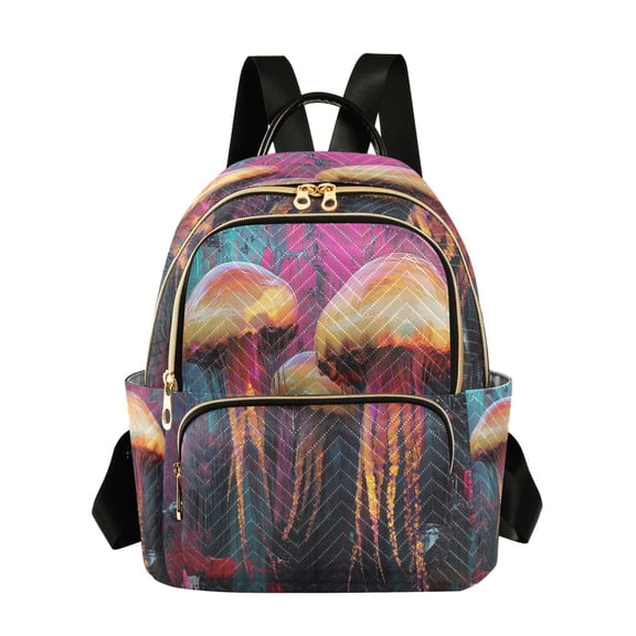 Casual Jellyfish Colorful Backpack for School,College and Travel, Water Resistant Bookbag,