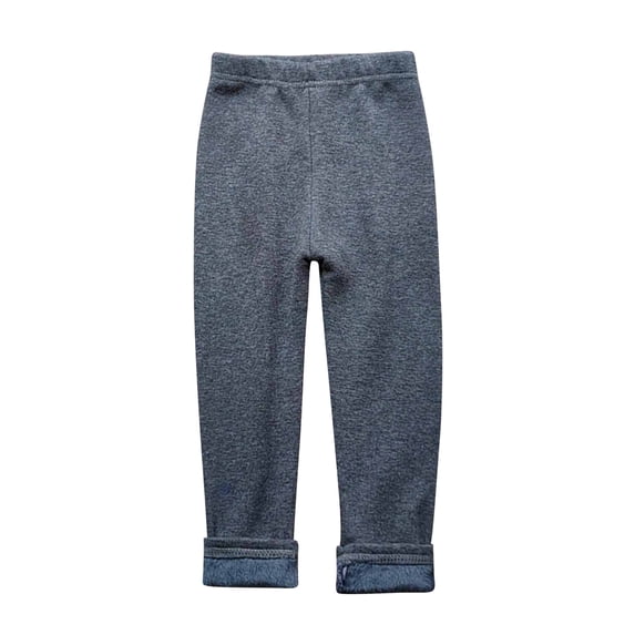 Casual Jogger Pants for Girls New Kids Elastic Pants Girls Fleece Lined Leggings Winter Pants Warm Toddler Kids Thermal Leggings Trousers Girls' Activewear Leggings Gray 3-4 Years