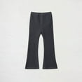 thumbnail image 1 of Casual Jogger Pants for Girls New Girls Flare Pants Stretch Leggings for Toddler Kids Elastic Waist Casual Knitted Bottom Long Trousers Dark Gray 5-6 Years, 1 of 5