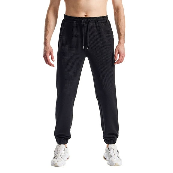 Casual Jogger Pants for Men with Elastic Waist, Durable Cotton Blend, Stylish Tapered Fit and Multiple Pockets Ideal for Gym, Lounging, Travel or Streetwear