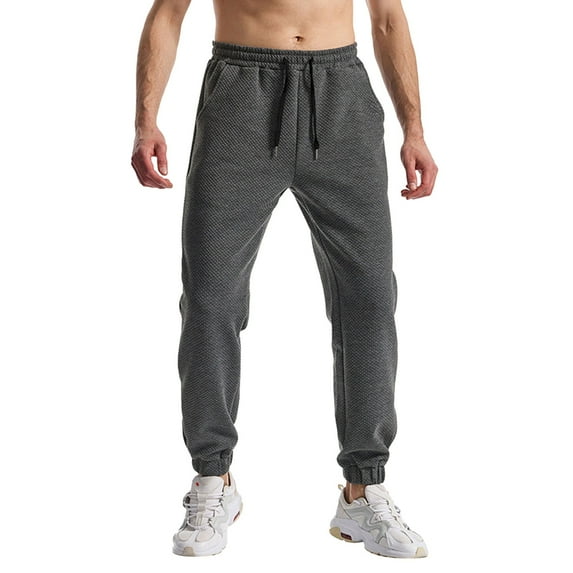 Casual Jogger Pants for Men with Elastic Waist, Durable Cotton Blend, Stylish Tapered Fit and Multiple Pockets Ideal for Gym, Lounging, Travel or Streetwear