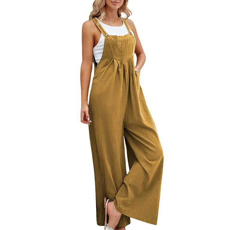 Casual Jumpsuit For Women Dressy V Neck Sleeveless Spaghetti Straps Harem Long Pants Bib Overalls Body Suit for Women Harem Jumpsuit for Women Bod Suit New Years Jumpsuit Jumpsuits Rompers for Women