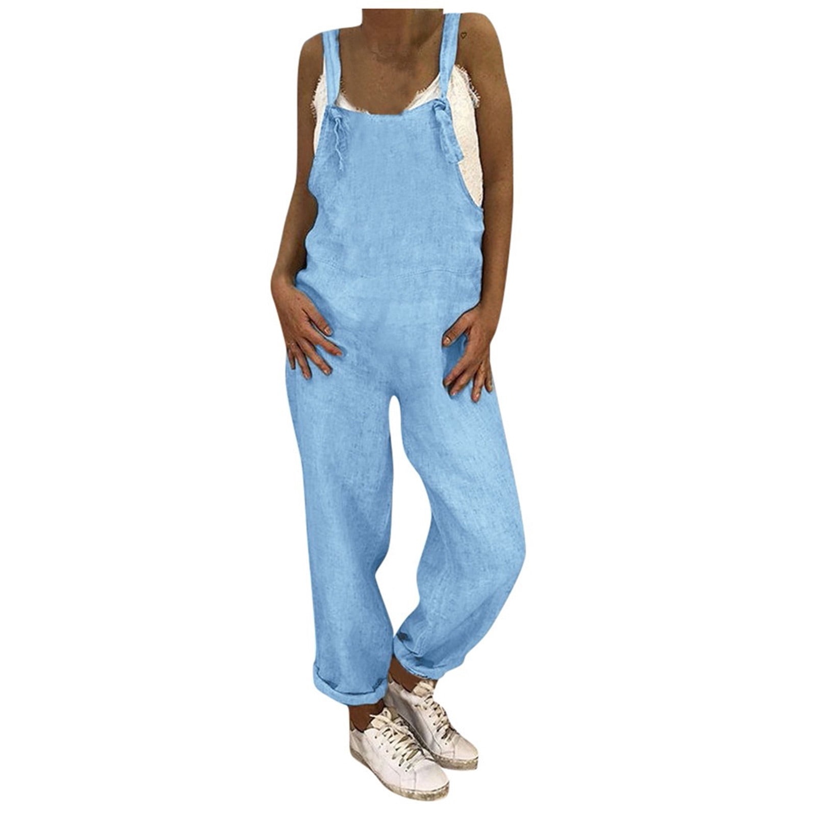 LAINAB Women's Wide Leg Jumpsuit – Casual Loose Romper With Pockets For Summer