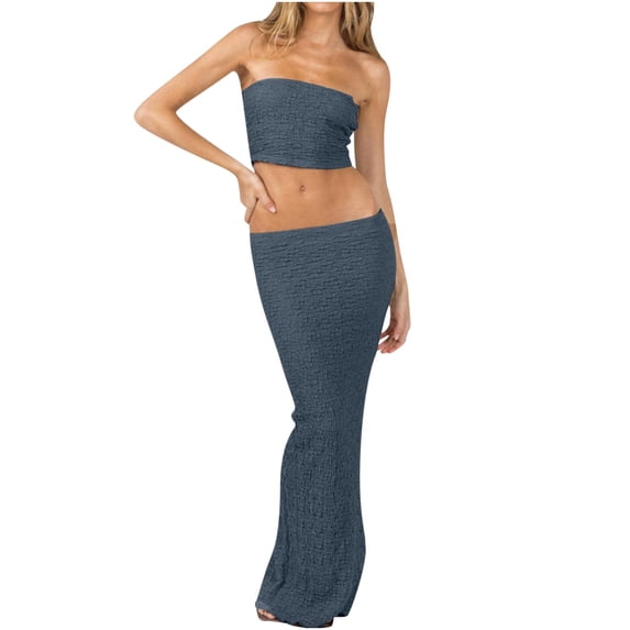 Casual Jumpsuits for Women Summer Women 2 Piece Outfits Sets Summer Clothing Set Female V-Neck Sleeveless Tops Skirt Suit Casual Pant Style S_121 Women's Tracksuits Blue L