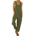 thumbnail image 1 of Casual Jumpsuits for Women Pocket Long Strap Playsuit Button Boho Solid Jumpsuit Rompers Overalls, 1 of 4