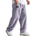 thumbnail image 1 of Casual Knit Joggers Straight Leg Loose Fit Drawstring Trousers With Jacquard Pattern For And Comfort/Purple/4XL, 1 of 4