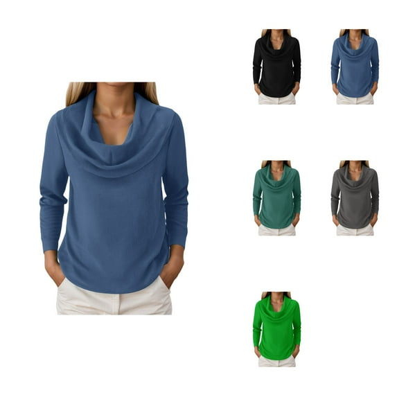 Casual Knit Pullover Sweater Long Sleeve Loose Fit Solid Color Top For Everyday Comfort