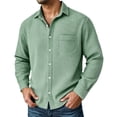 thumbnail image 1 of Casual Knit Shirt Long Sleeve Button Down Formal Business Wear Comfortable Lightweight Breathable Fabric, 1 of 2
