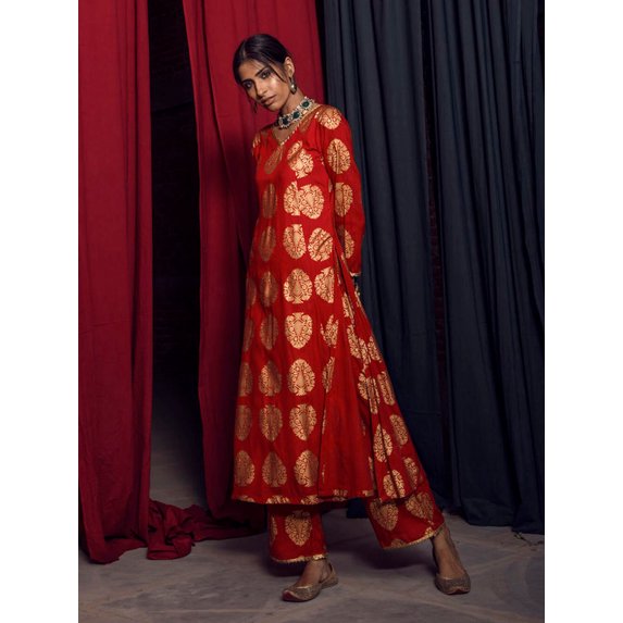 Casual Kurti Maroon Color Rayon Foil Printed Dress For  Casual