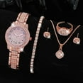 thumbnail image 1 of Casual Ladies Quartz Wrist Watch Bracelet Set 5PCS Women Wristwatch Ga3d8, 1 of 8