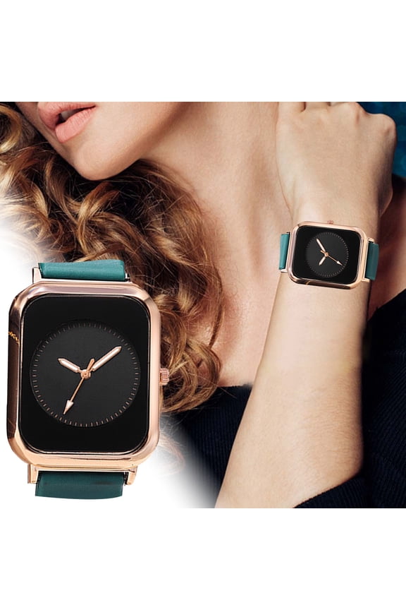 Casual Ladies' Watch Large Square Watch Novel Dial Stainless Steel Quartz Silicone Strap Watch