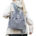 thumbnail image 1 of Casual Large Capacity Backpack Backpack Checkered Nylon Daypack with Multi Compartments Ergonomic Shoulder Strap for Travel, Hiking, Work and Daily Use 2026 Back to School(Blue,30X13X35CM), 1 of 4