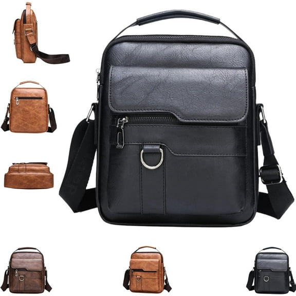 Casual Large Capacity Multifunctional Bag,8.66*10.23in Waterproof,Wear-Resistant and Stylish,Premium Leather Crossbody Shoulder Bag with Multiple Pockets for Daily Work Travel