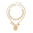 thumbnail image 1 of Casual Layer Chain Necklace Starfish Shell Pendant Alloy Jewelry for Outfits, 1 of 17