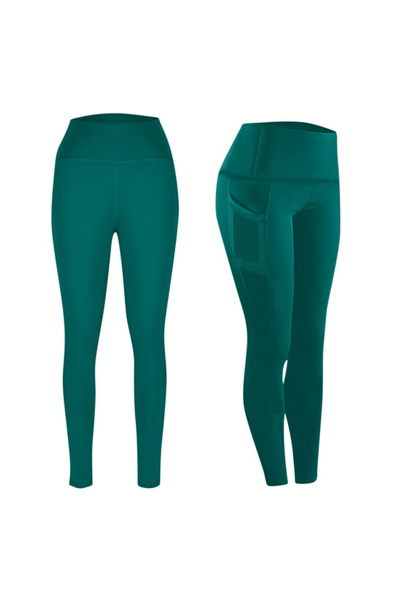 Casual Leggings for Women Tummy New Women Workout out Pocket Leggings Fitness Sports Running Yoga Athletic Pants Style B-20 Green M
