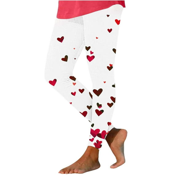 Casual Leggings for Women Women'S Fashion Valentine'S Day Printed Leggings with Yoga Sport Elastic Pants Lightweight Plus Size Workout Bottoms