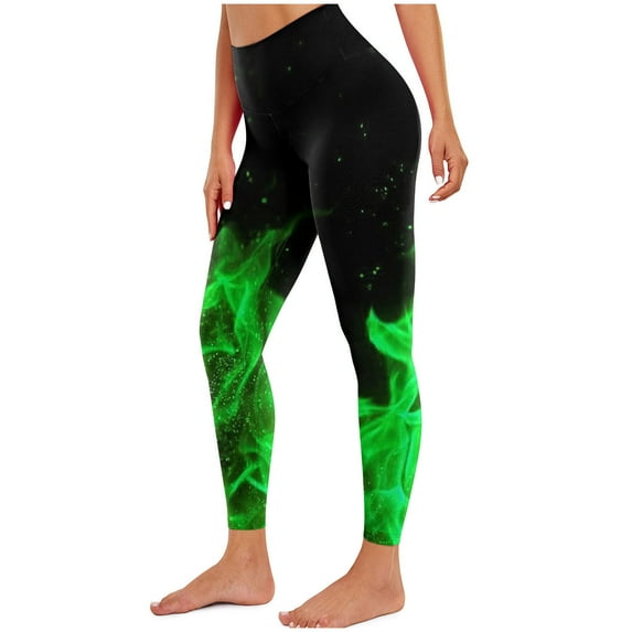 Casual Leggings for Women Women'S Flame Printed Leggings Fitness Running Tight Yoga Pants Lightweight Plus Size Workout Bottoms