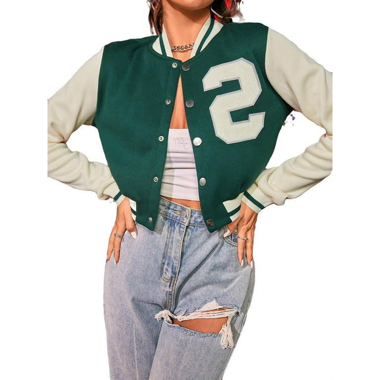 Source Hot Sale Top Quality Green and Yellow Baseball Varsity