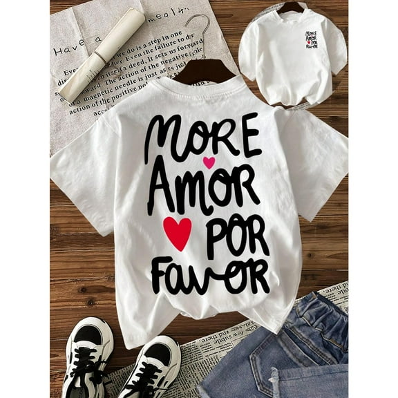 Casual Letter Print Graphic Tee T Shirt Top for Summer Short Sleeve Round Neck Black S-5XL