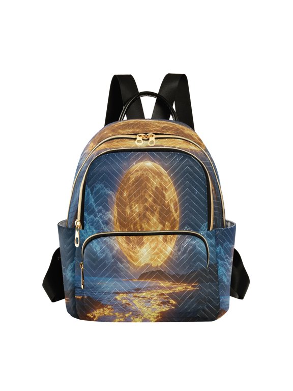 Casual Light Moon over Ocean Backpack for School,College and Travel, Water Resistant Bookbag,