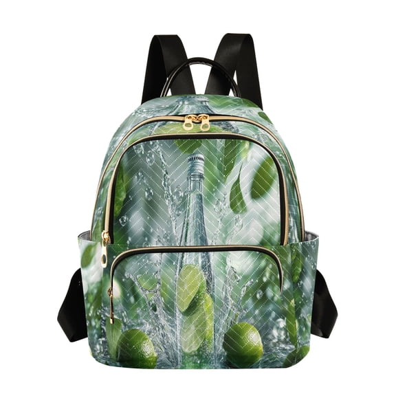 Casual Lime Soda Bottle Splash Backpack for School,College and Travel, Water Resistant Bookbag,