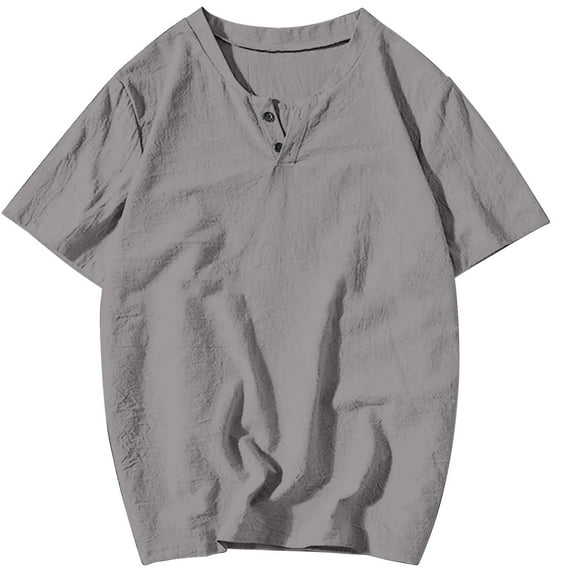 Casual Linen Beach Tee for Men Oversized Elastic Lightweight Summer T Shirts Short Sleeve Loose Fit Tops Dark Gray XXXL