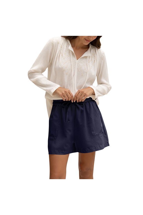 Casual Linen Shorts Women Gym Workout Shorts Cotton Shorts Summer Big Size Loose Home Beach Hot Lace Up Shorts