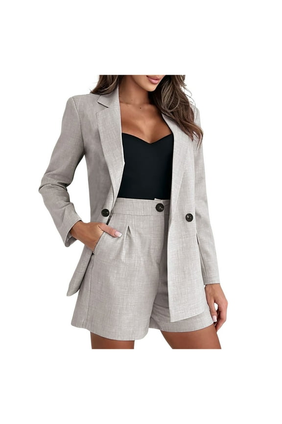 Casual Linen Suit Shorts Suit