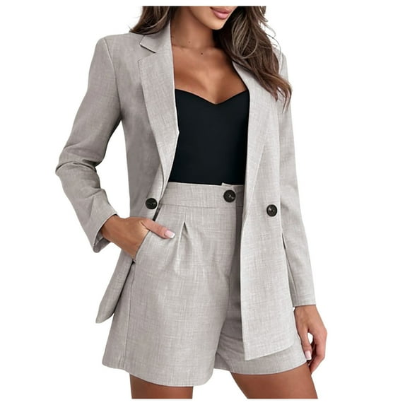 Casual Linen Suit Shorts Suit